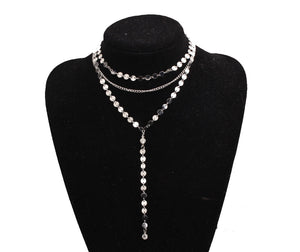Tattoo Coin Choker One Layer Three Layers Lariat Y Chokers Rhinestone Crystal Necklace