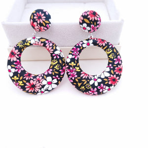 Fashion Retro Geometric PU Female Dangle Earrings