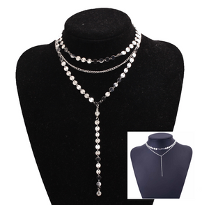 Tattoo Coin Choker One Layer Three Layers Lariat Y Chokers Rhinestone Crystal Necklace