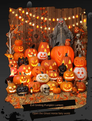 Halloween Pumpkin Lantern Haunted House Decoration - Pumpkin Themed Luminous Decoration Props, Festive Party Atmosphere Lights