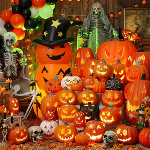 Halloween Pumpkin Lantern Haunted House Decoration - Pumpkin Themed Luminous Decoration Props, Festive Party Atmosphere Lights
