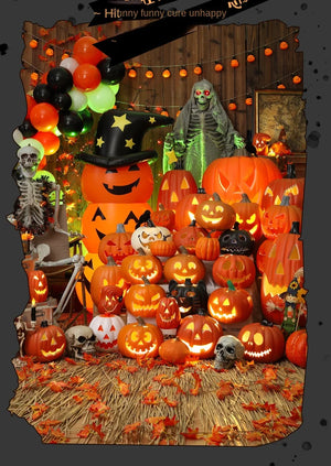 Halloween Pumpkin Lantern Haunted House Decoration - Pumpkin Themed Luminous Decoration Props, Festive Party Atmosphere Lights