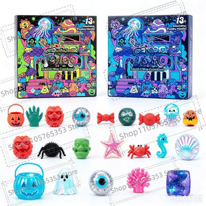 Halloween Advent Calendar,Spooky Squishy Slow Rise Stress Relief Countdown Gift Box for Halloween Party Favors Gifts for Friends