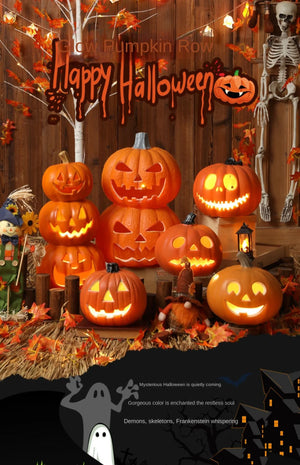 Halloween Pumpkin Lantern Haunted House Decoration - Pumpkin Themed Luminous Decoration Props, Festive Party Atmosphere Lights