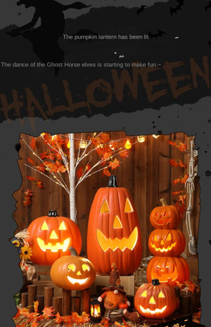 Halloween Pumpkin Lantern Haunted House Decoration - Pumpkin Themed Luminous Decoration Props, Festive Party Atmosphere Lights