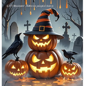 Halloween Pumpkin Lantern Haunted House Decoration - Pumpkin Themed Luminous Decoration Props, Festive Party Atmosphere Lights