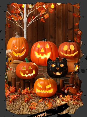 Halloween Pumpkin Lantern Haunted House Decoration - Pumpkin Themed Luminous Decoration Props, Festive Party Atmosphere Lights