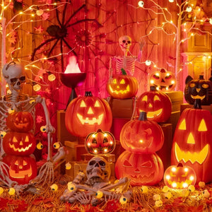 Halloween Pumpkin Lantern Haunted House Decoration - Pumpkin Themed Luminous Decoration Props, Festive Party Atmosphere Lights