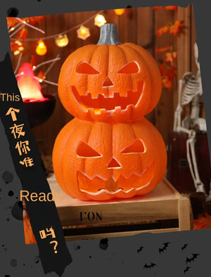 Halloween Pumpkin Lantern Haunted House Decoration - Pumpkin Themed Luminous Decoration Props, Festive Party Atmosphere Lights