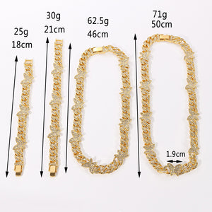 Small Butterfly Chain Diamond Rhinestone Necklaces