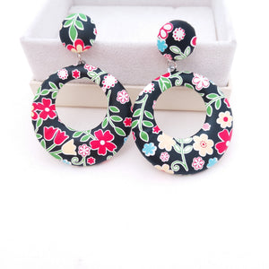 Fashion Retro Geometric PU Female Dangle Earrings