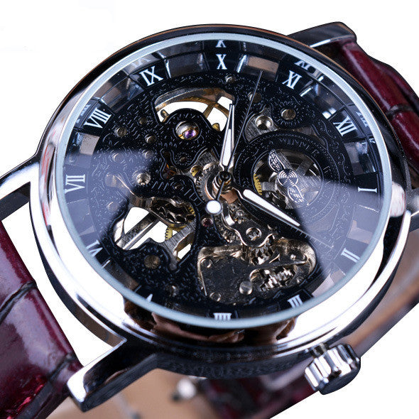 Mechanical watches Men's mechanical watches featuring intricate skeleton design and classic Roman numerals.
