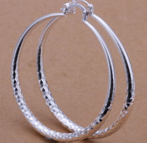 Silver Exaggerated Large Hoop Earrings Hoop Earrings