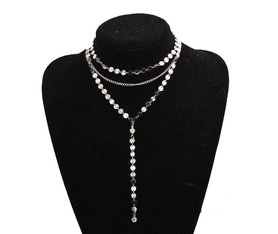 Tattoo Coin Choker One Layer Three Layers Lariat Y Chokers Rhinestone Crystal Necklace