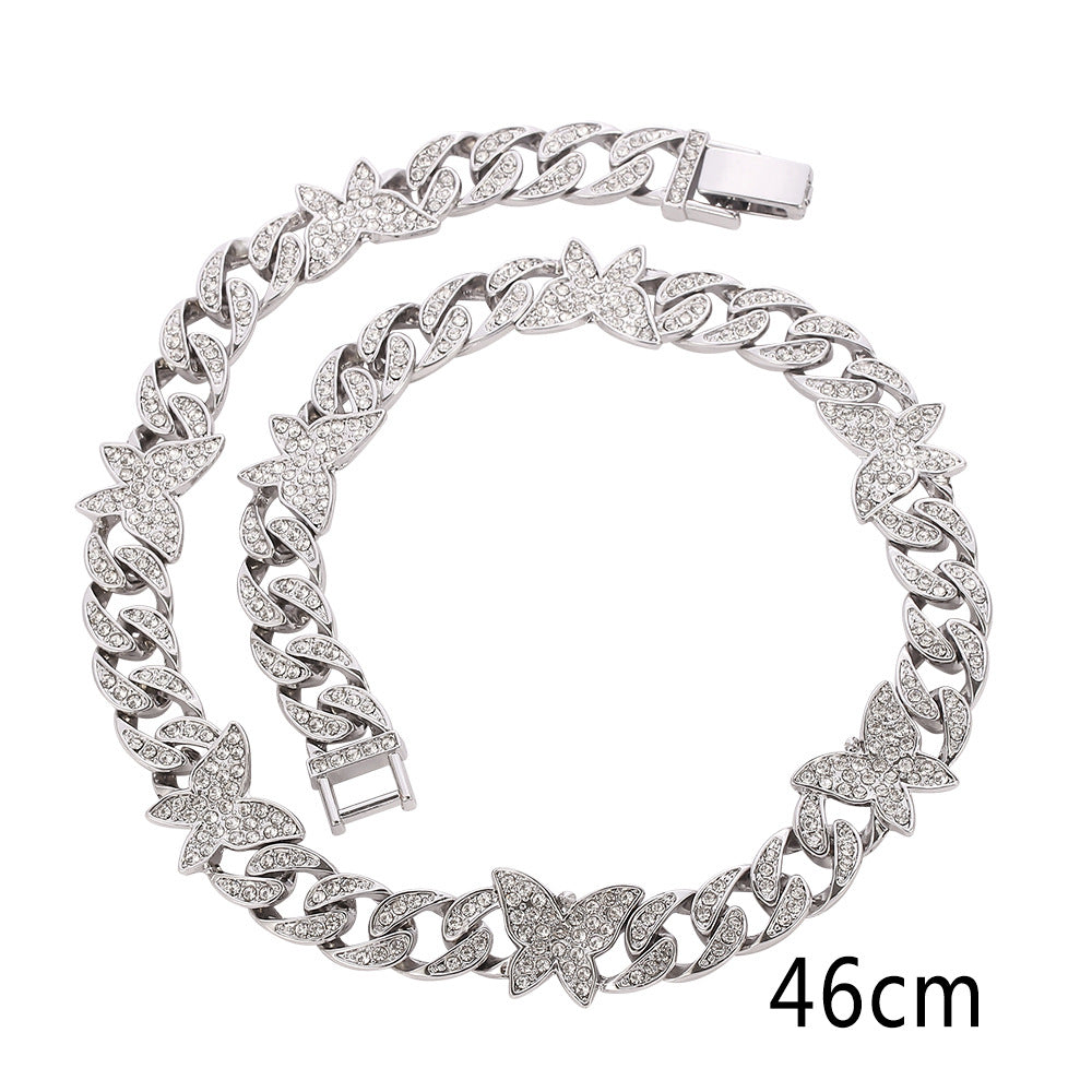 Small Butterfly Chain Diamond Rhinestone Necklaces