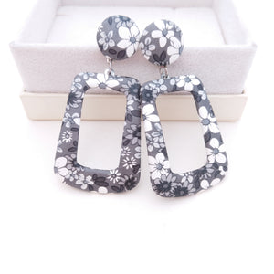 Fashion Retro Geometric PU Female Dangle Earrings