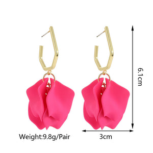 Acrylic Rose Petals Romantic Dangle Earrings