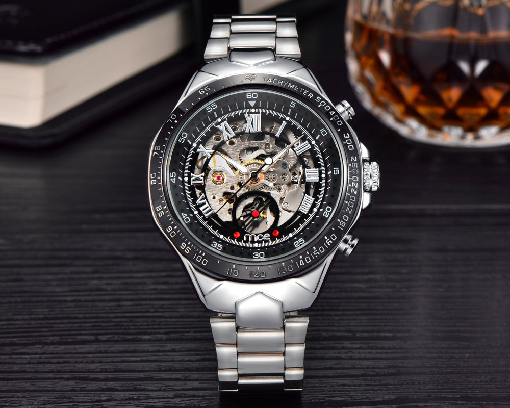 Mechanical watches and men’s mechanical watches showcasing intricate craftsmanship and modern style on a sleek metal bracelet.