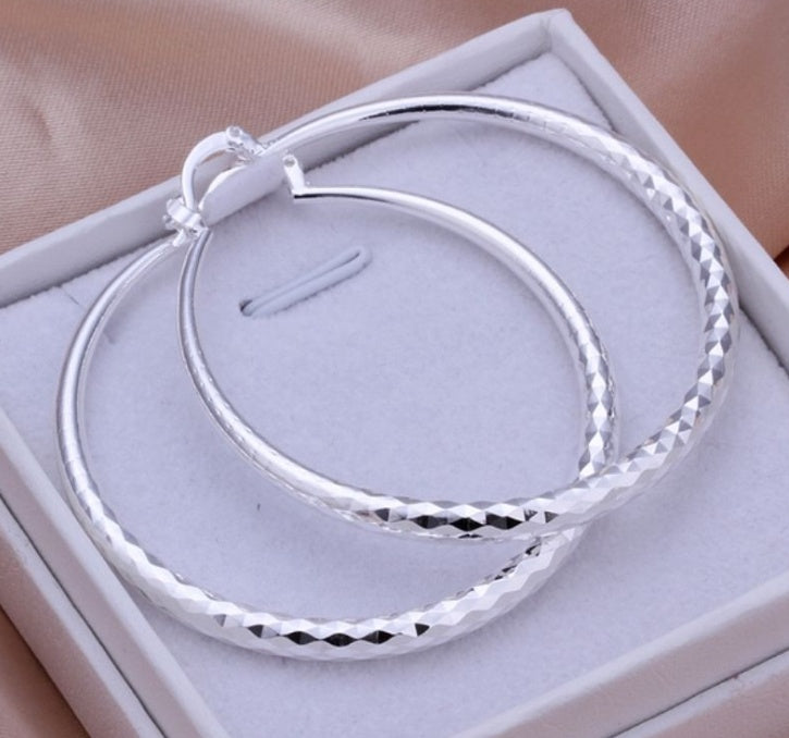Silver Exaggerated Large Hoop Earrings Hoop Earrings