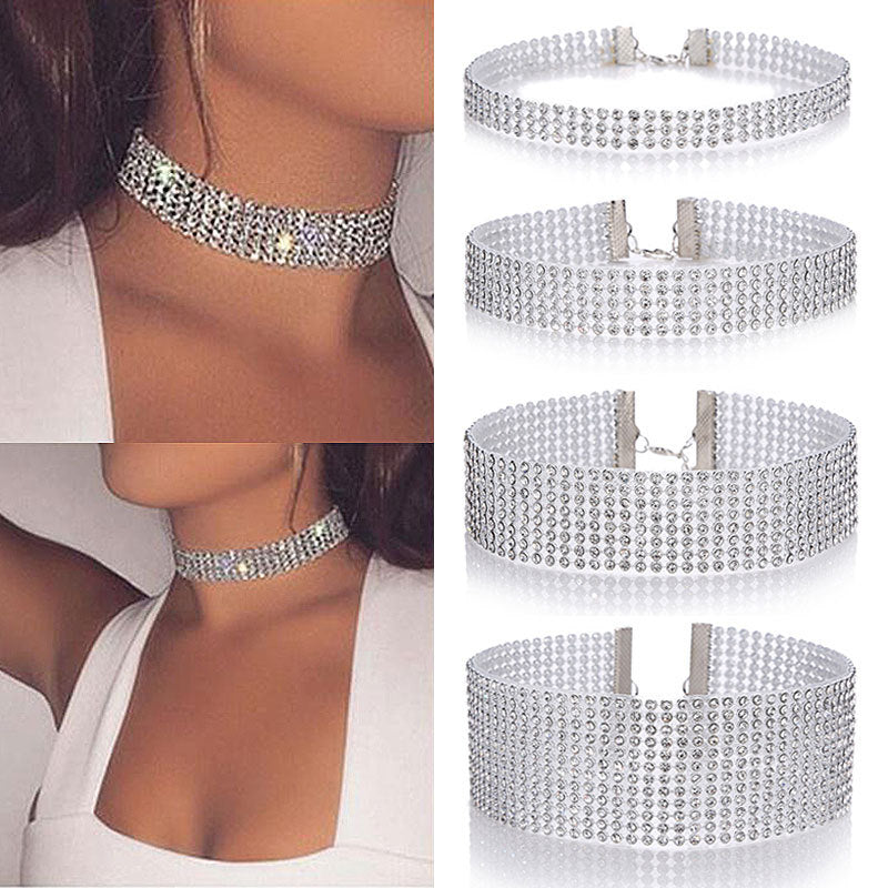 Fashion Women Full Crystal Rhinestone Choker Necklace design