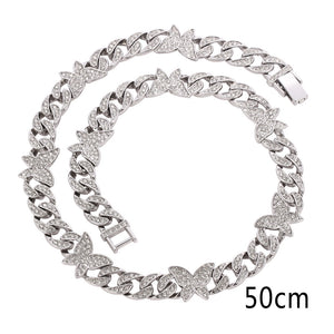 Small Butterfly Chain Diamond Rhinestone Necklaces