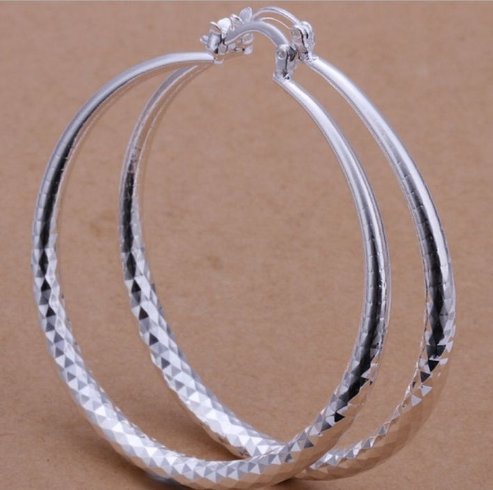Silver Exaggerated Large Hoop Earrings Hoop Earrings