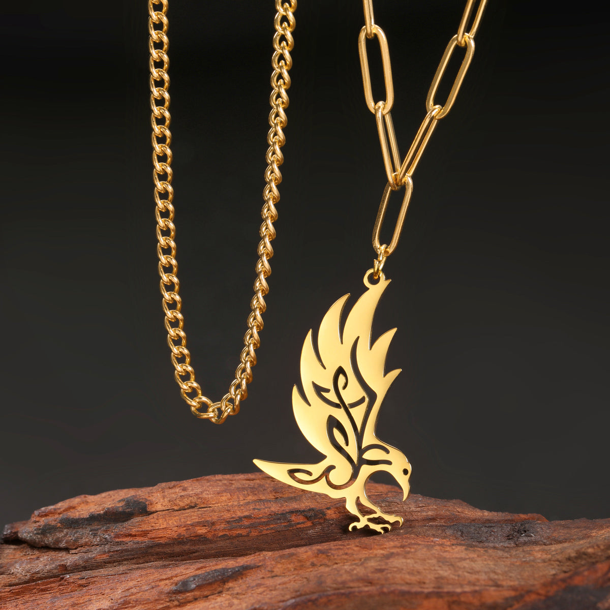 Crow Pendant Welding Chain Stainless Steel Men's And Women's Necklaces