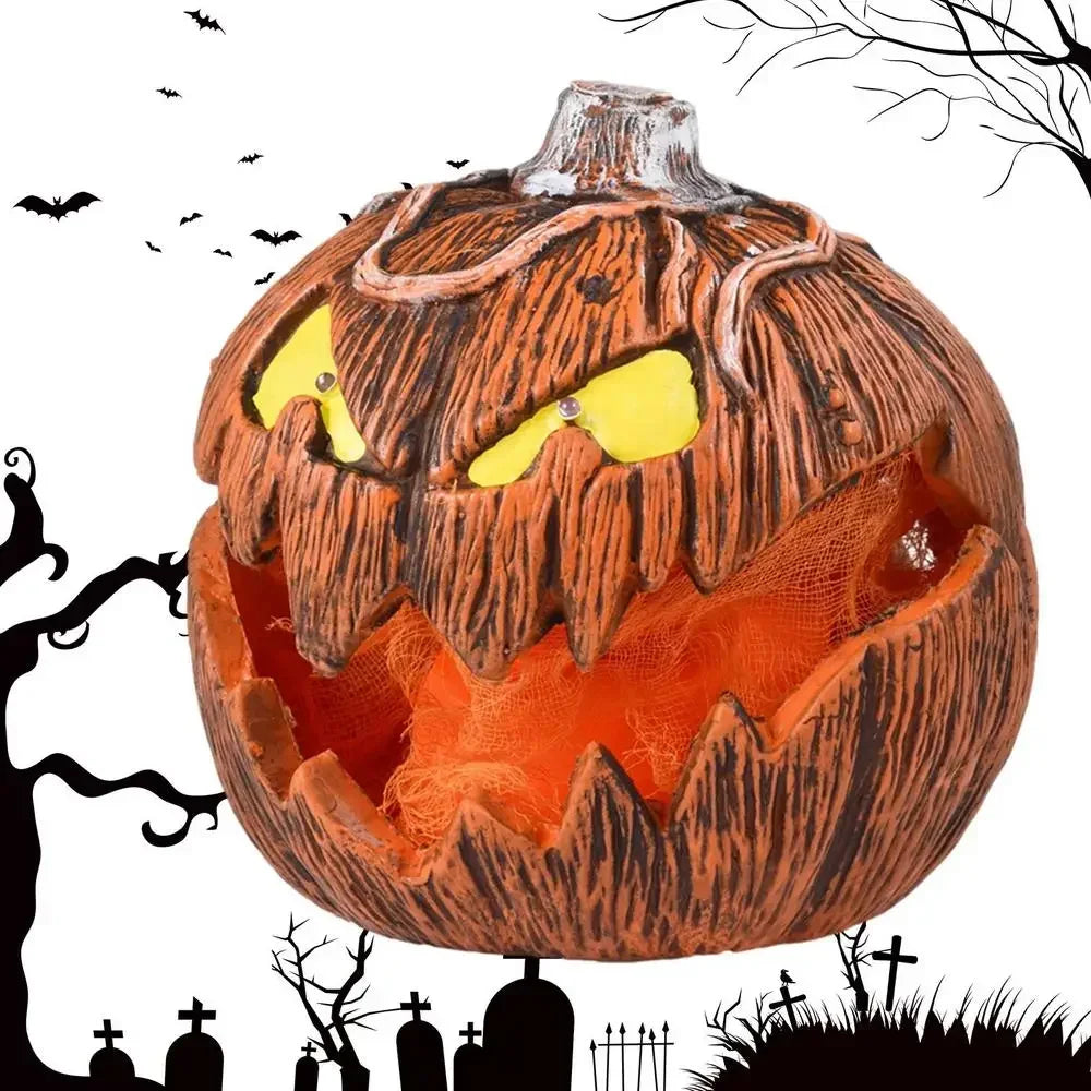 Halloween Pumpkin Animated Decor,Noise Activated Talking and Lifting,Creates Spooky Atmosphere for Halloween Party Decoration