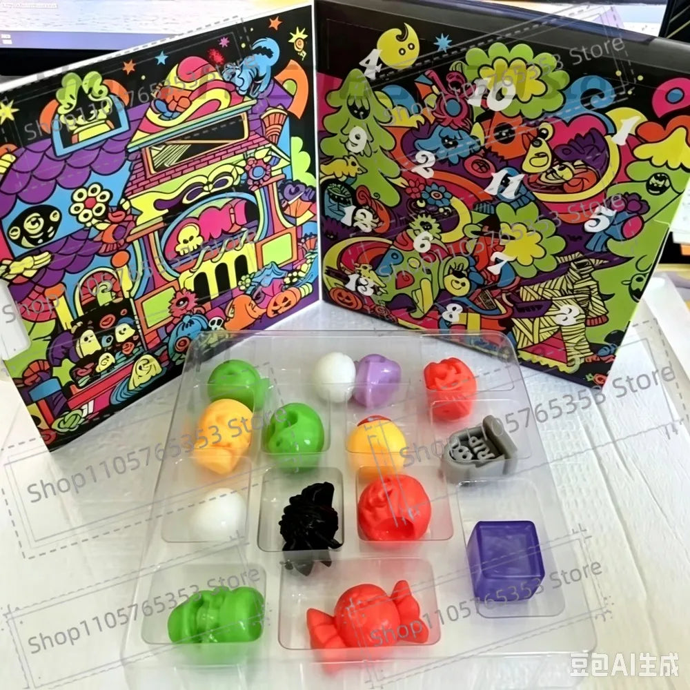 Halloween Advent Calendar,Spooky Squishy Slow Rise Stress Relief Countdown Gift Box for Halloween Party Favors Gifts for Friends