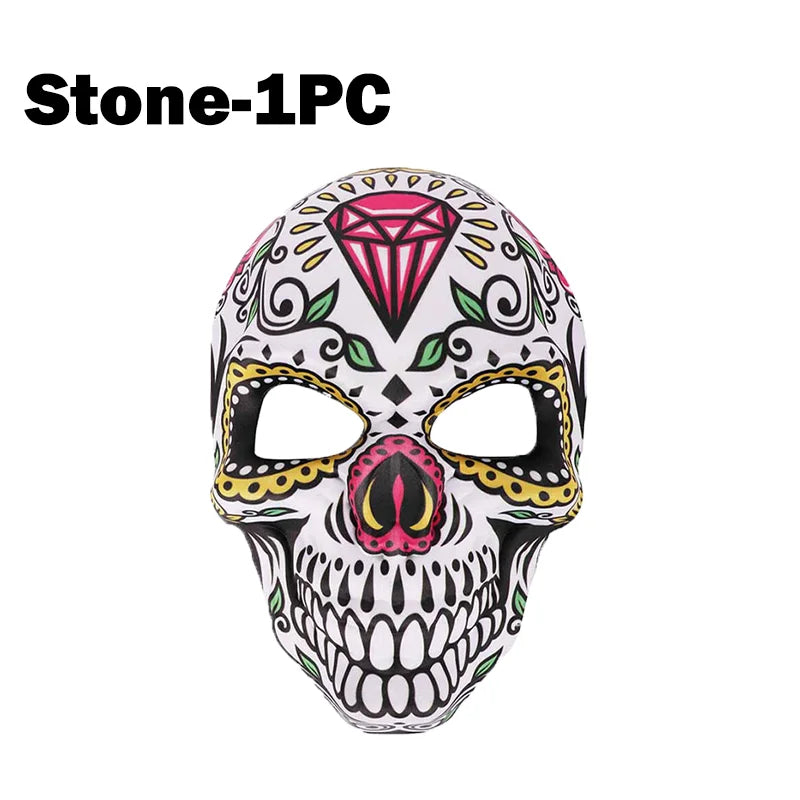 Halloween Day of the Dead Sugar Skull Mask Cosplay Party Carnival Dance Prop Adult Costume Decoration Festival Accessory