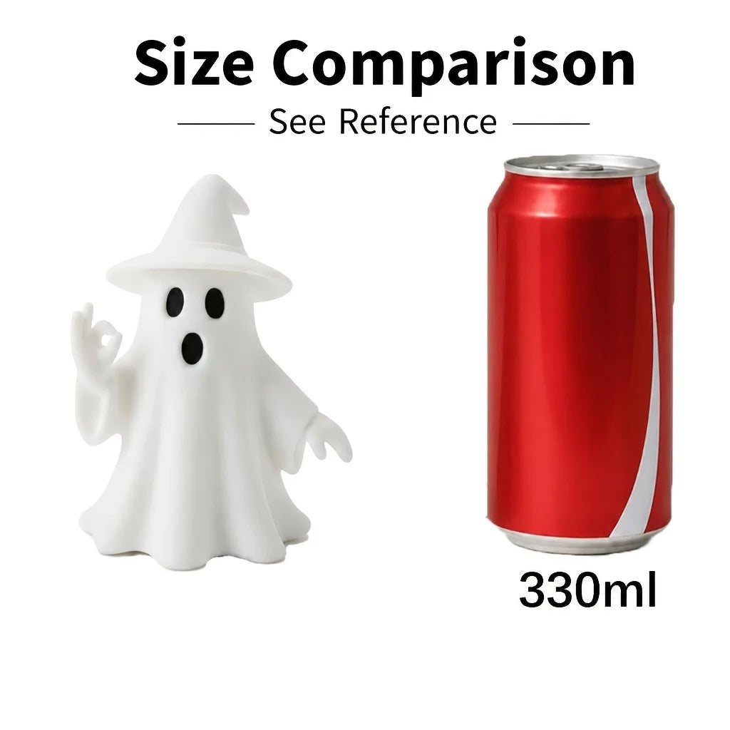 Halloween ghost ornament, 3D printed funny ghost figurine in an OK pose, suitable for home decoration, living room, bedroom