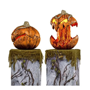Halloween Pumpkin Animated Decor,Noise Activated Talking and Lifting,Creates Spooky Atmosphere for Halloween Party Decoration