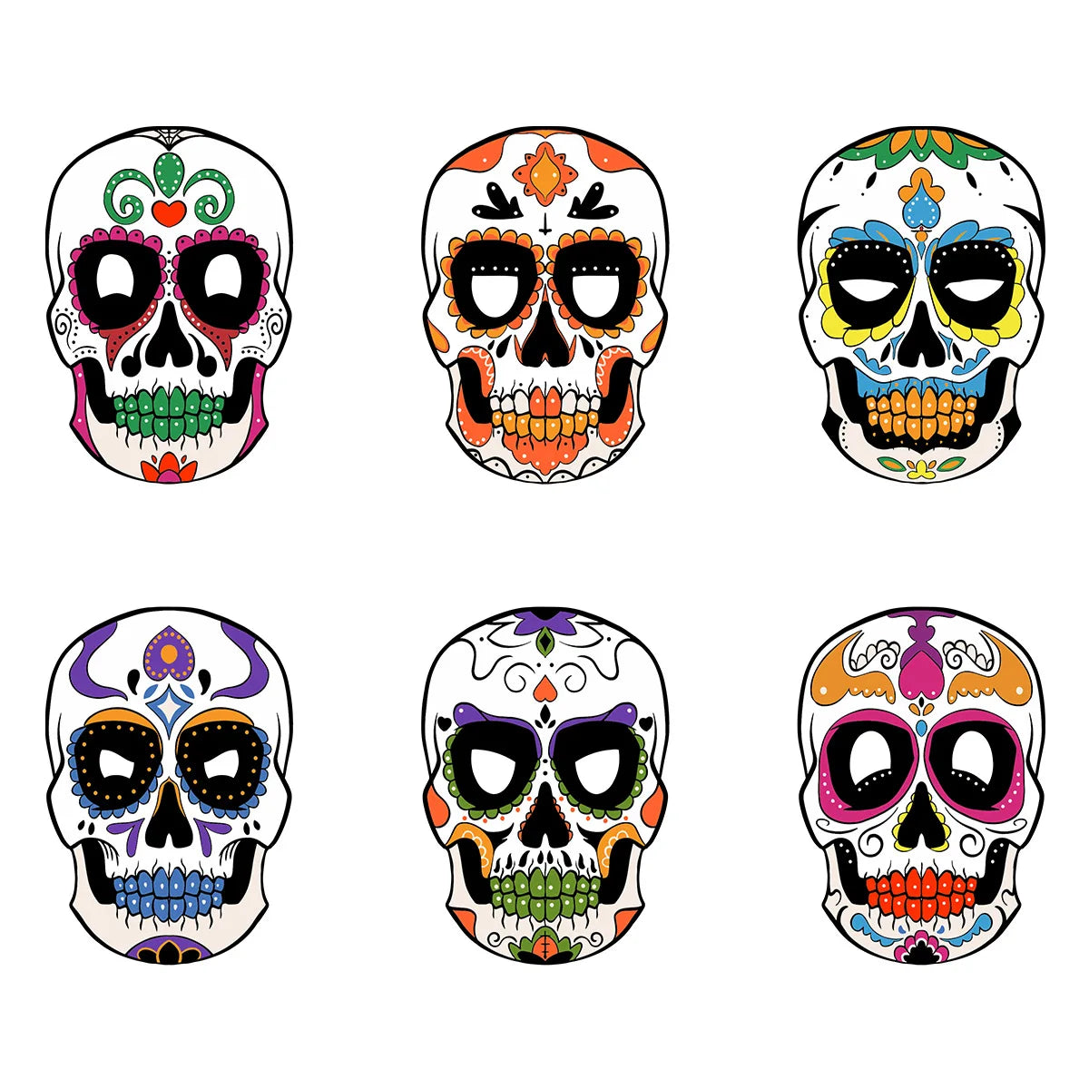 Halloween Day of the Dead Sugar Skull Mask Cosplay Party Carnival Dance Prop Adult Costume Decoration Festival Accessory