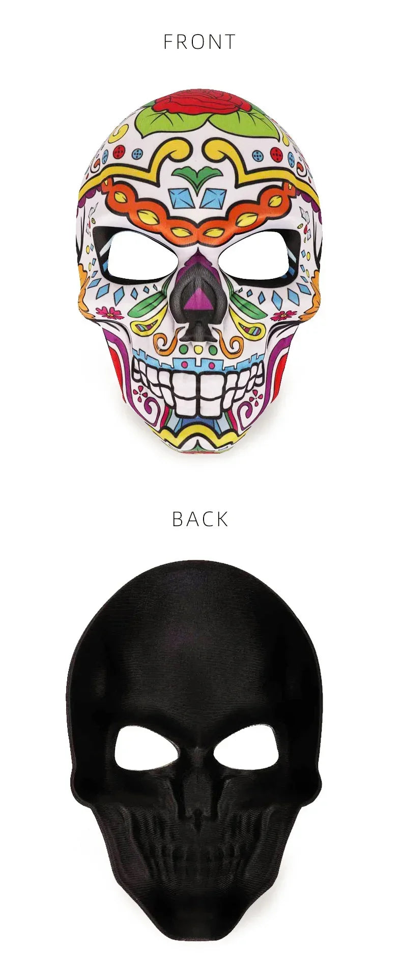 Halloween Day of the Dead Sugar Skull Mask Cosplay Party Carnival Dance Prop Adult Costume Decoration Festival Accessory
