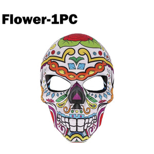 Halloween Day of the Dead Sugar Skull Mask Cosplay Party Carnival Dance Prop Adult Costume Decoration Festival Accessory