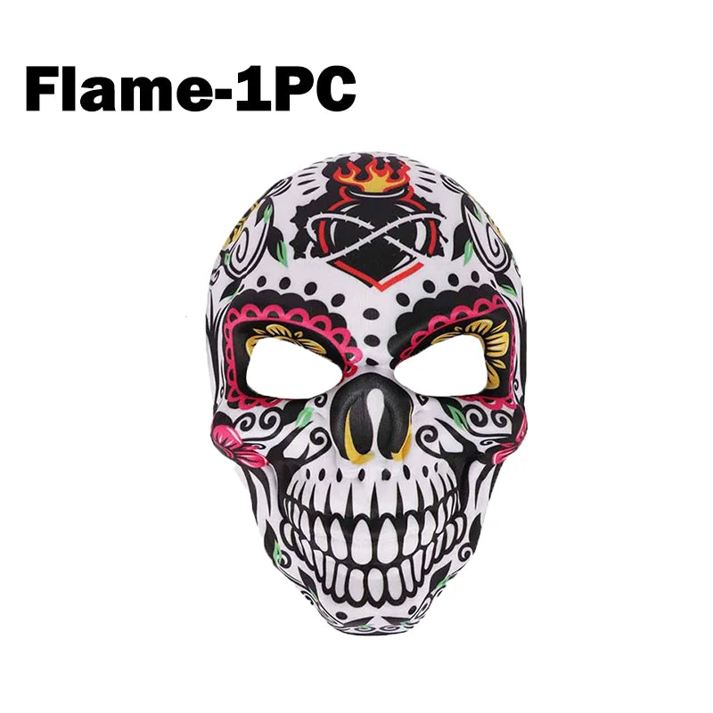 Halloween Day of the Dead Sugar Skull Mask Cosplay Party Carnival Dance Prop Adult Costume Decoration Festival Accessory