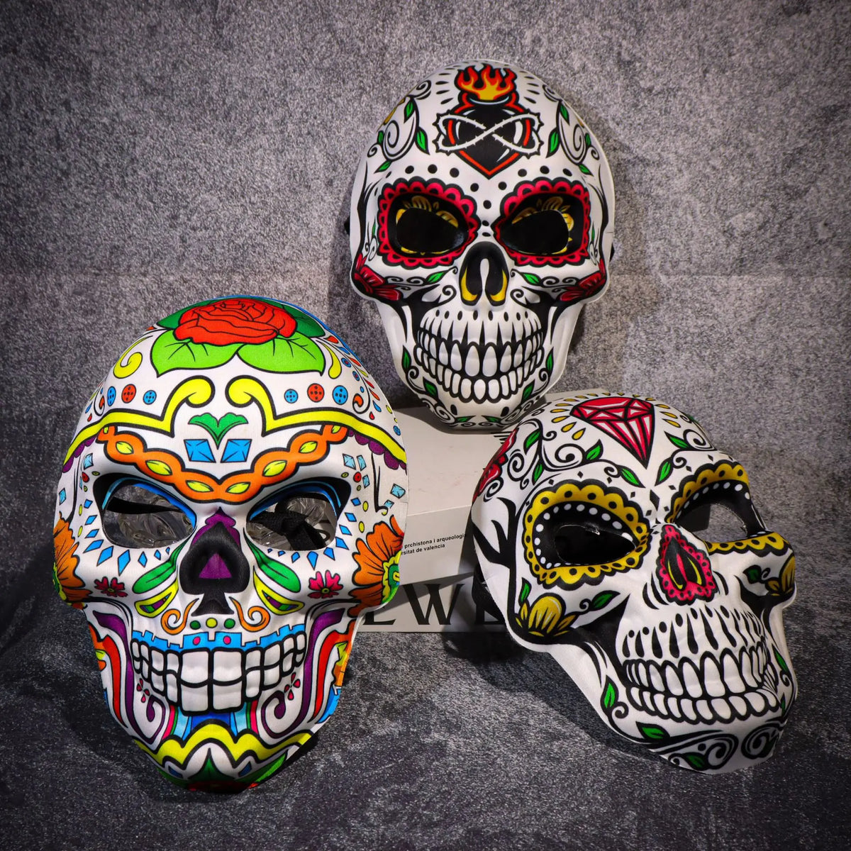Halloween Day of the Dead Sugar Skull Mask Cosplay Party Carnival Dance Prop Adult Costume Decoration Festival Accessory