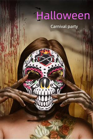 Halloween Day of the Dead Sugar Skull Mask Cosplay Party Carnival Dance Prop Adult Costume Decoration Festival Accessory