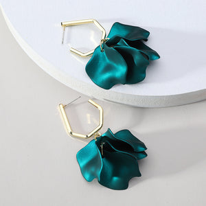Acrylic Rose Petals Romantic Dangle Earrings