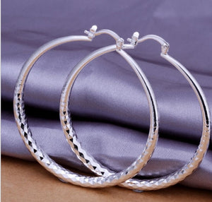 Silver Exaggerated Large Hoop Earrings Hoop Earrings