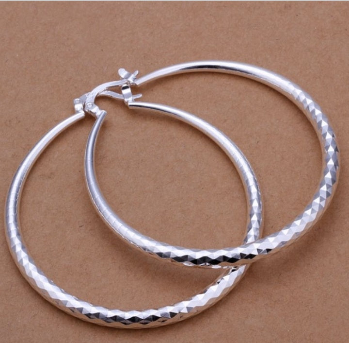 Silver Exaggerated Large Hoop Earrings Hoop Earrings