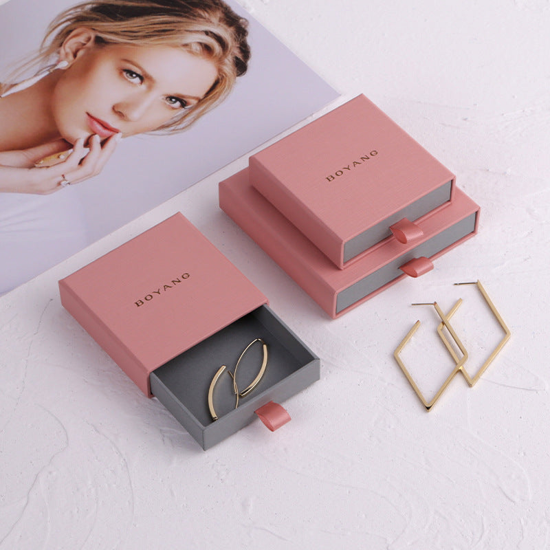 High-end Light Luxury Style Earrings Necklaces Rings Flannel Jewelry Packaging Jewelry Box